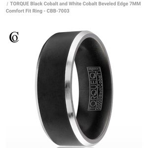 Men wedding band black cobalt size 9.5